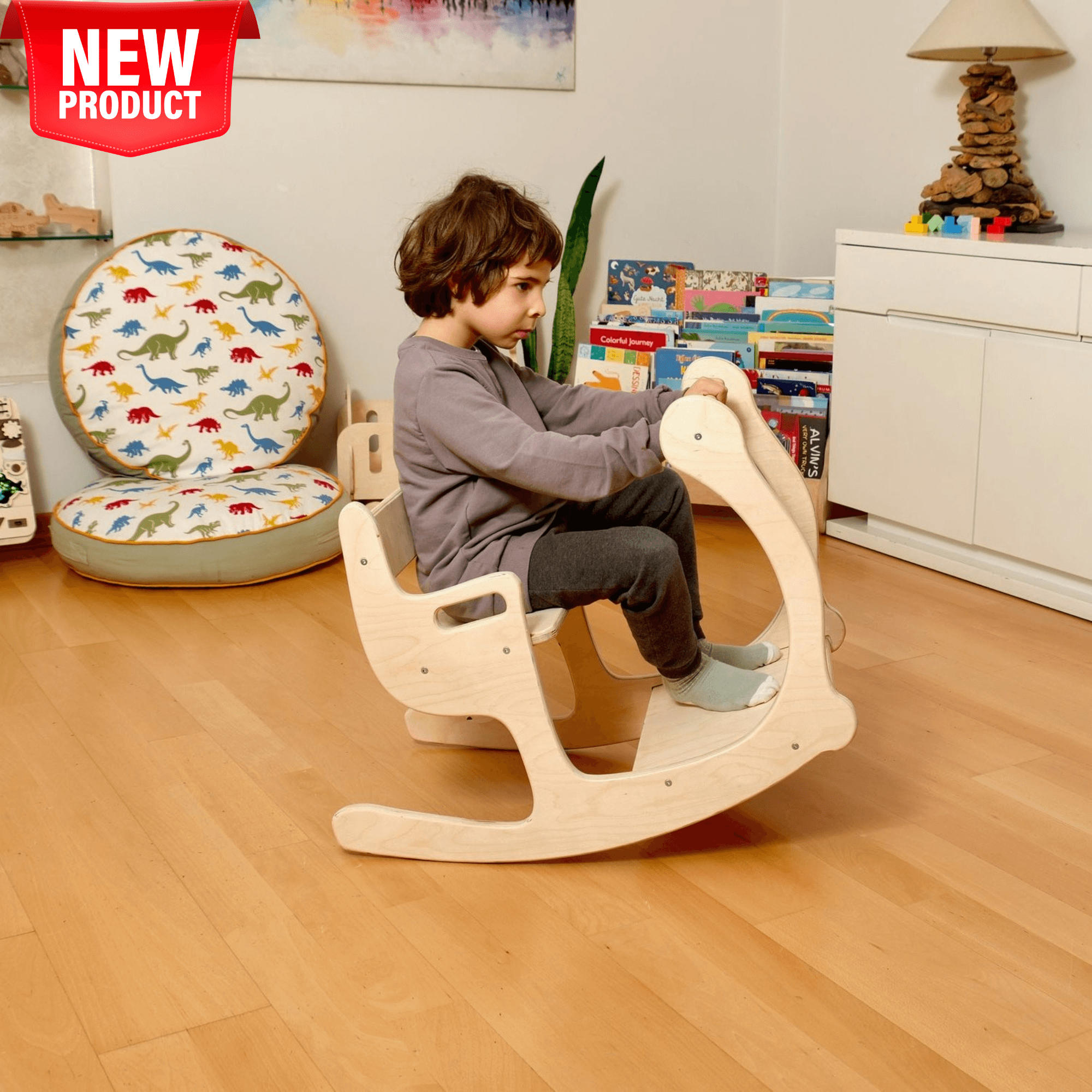 2in1 Wooden Seesaw & Desk for Kids' Skill Development